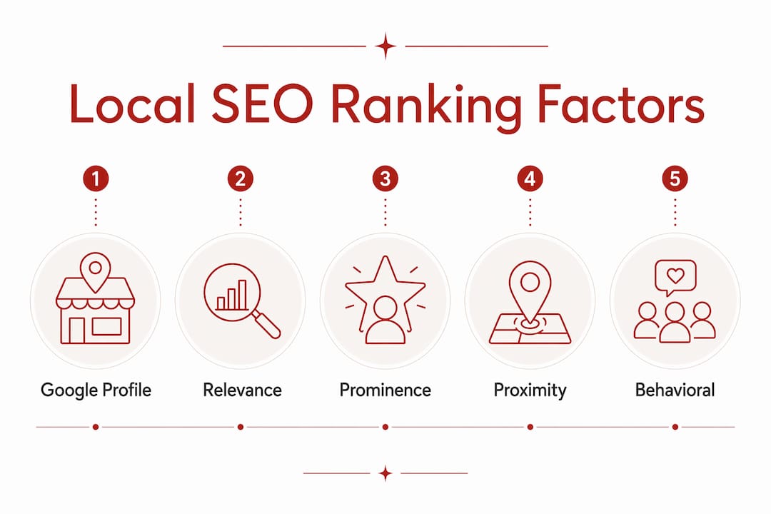 Infographic showing local SEO ranking factors hierarchy in 2026