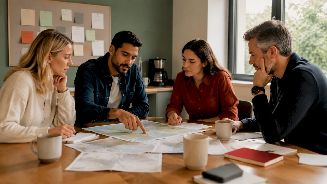 Marketing team planning hyperlocal SEO content