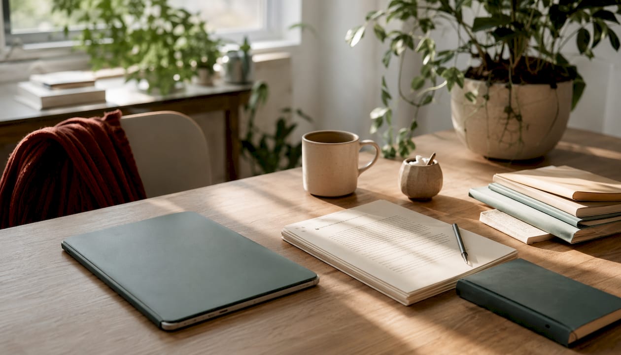 Flatlay of crawlability audit notes and tablet