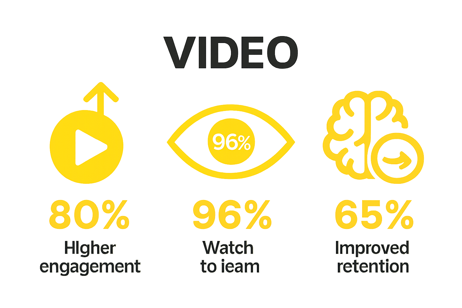 Three key explainer video statistics visual graphic
