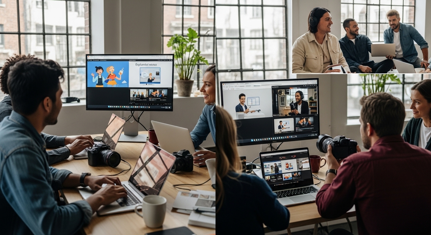 video marketing, business, teamwork