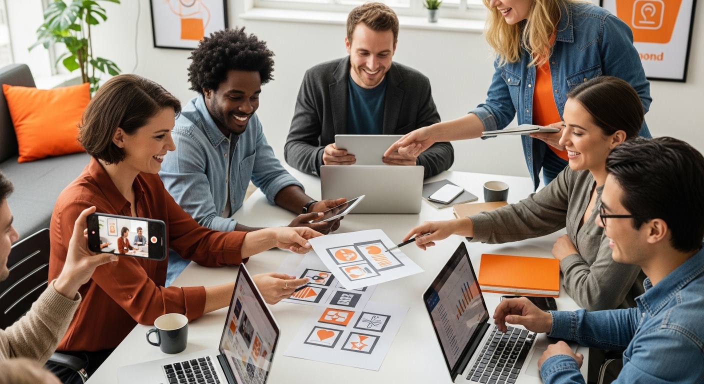 social media content, business creativity, team collaboration