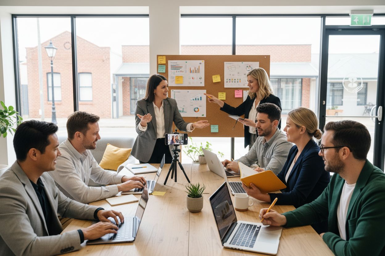 local business content marketing meeting