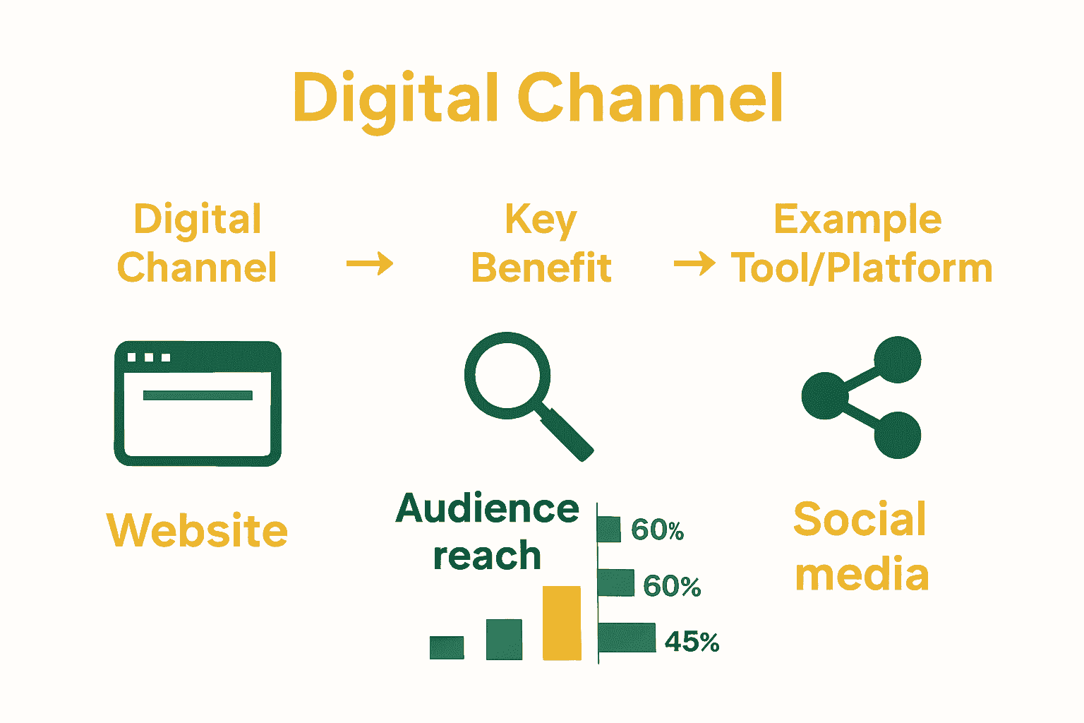Infographic comparing main digital marketing channels used by Australian businesses.