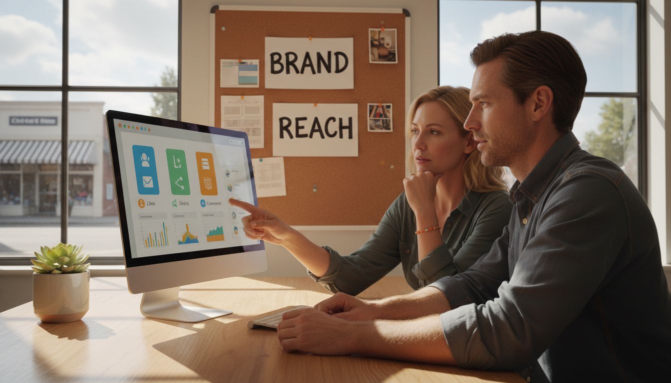 Regional business team planning social marketing