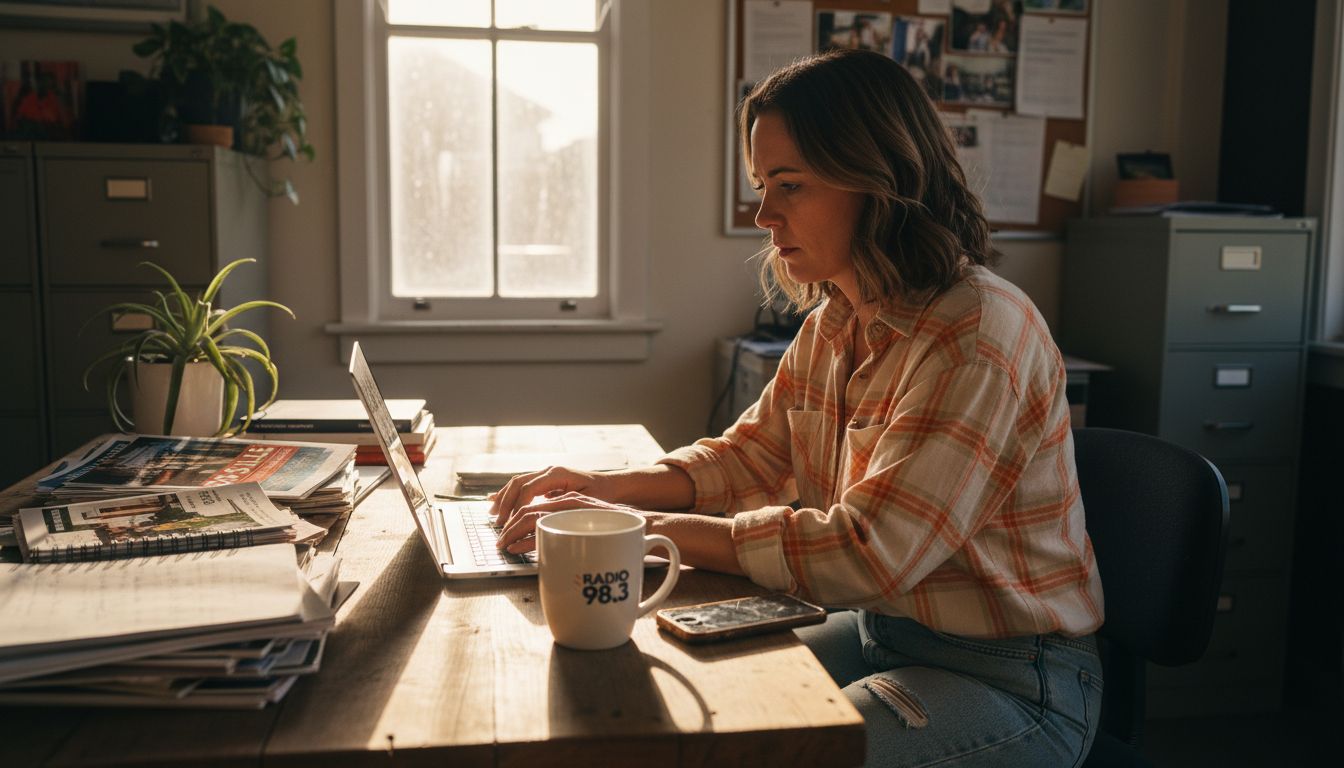 Regional marketer working on digital campaign