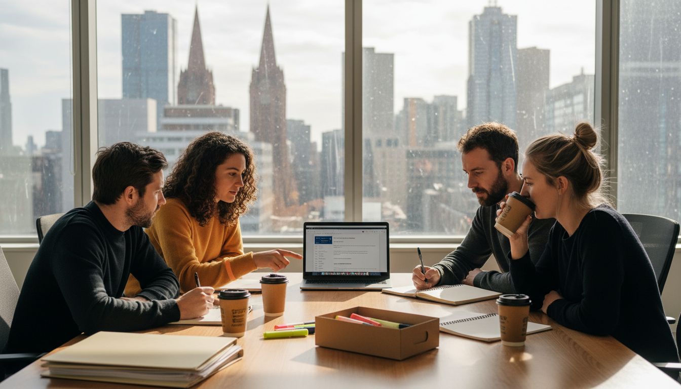 Digital marketers collaborating in Melbourne office