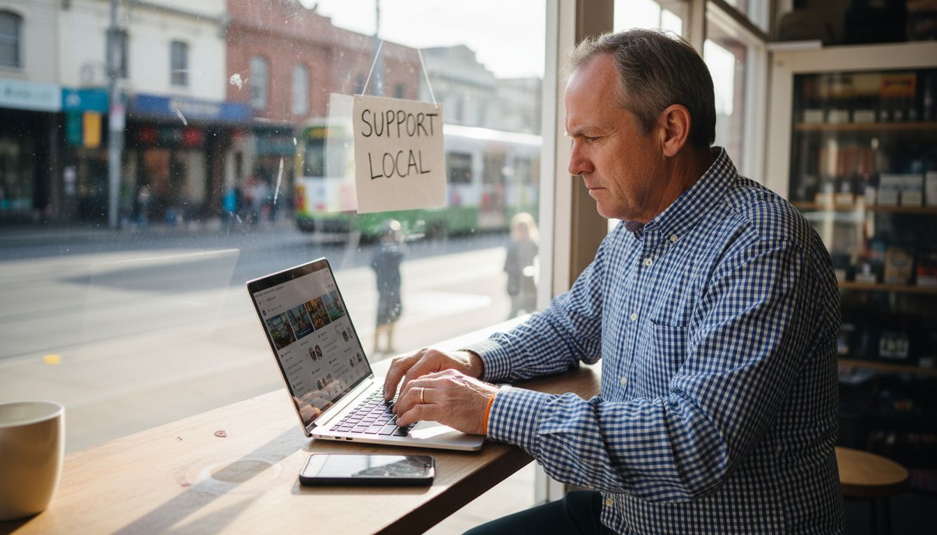 Australian small business owner using digital marketing tools