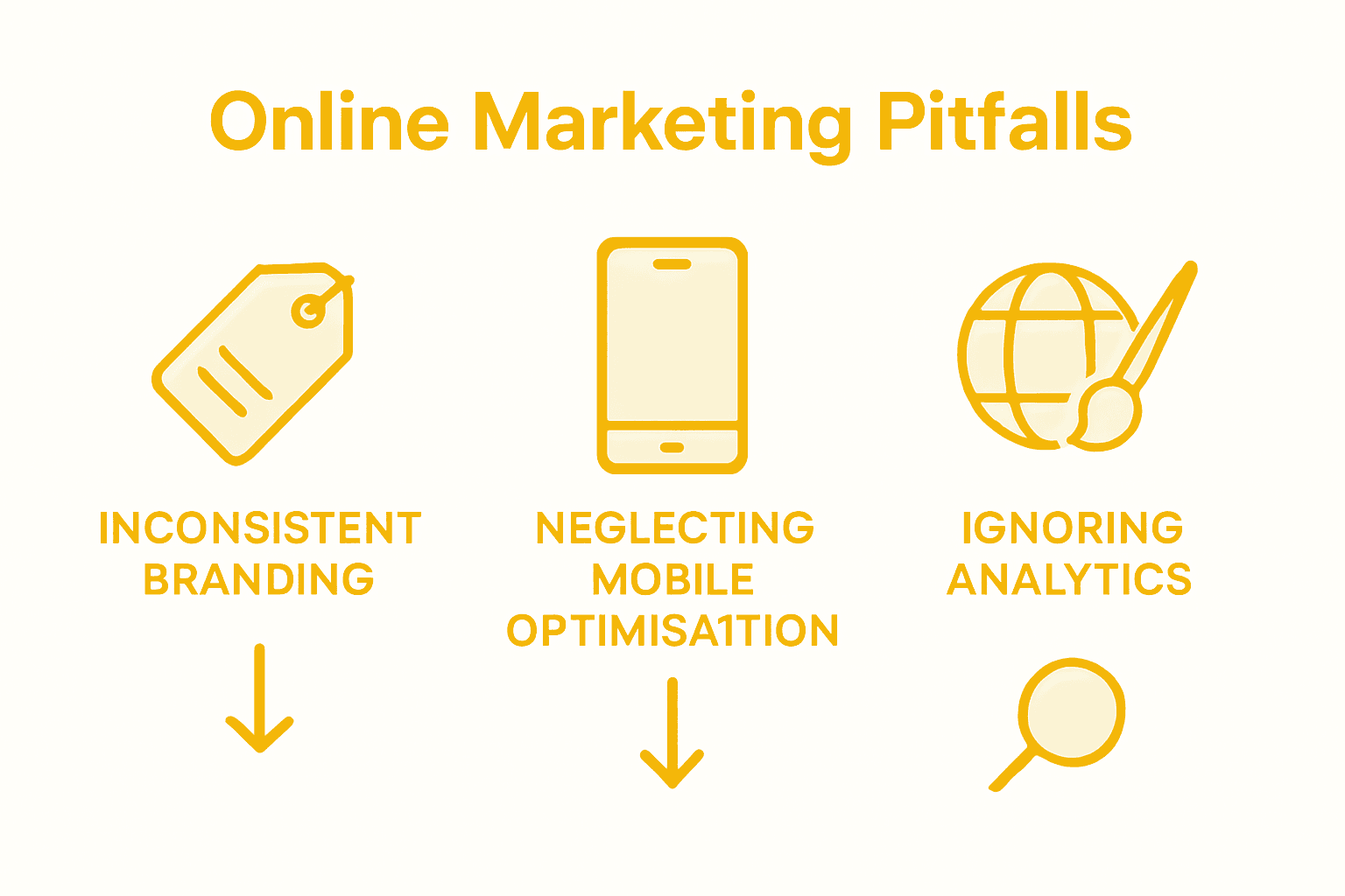 Infographic showing common digital marketing pitfalls