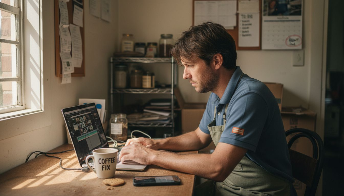 Aussie business owner working on digital marketing