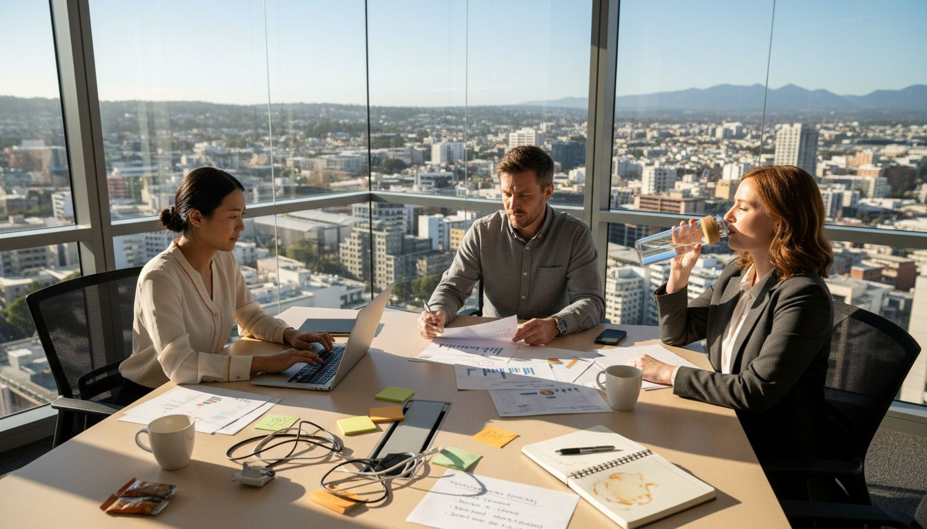 Digital agency team at conference table