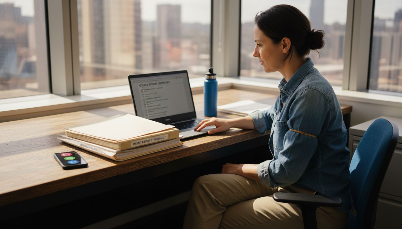 Regional marketing manager working at desk