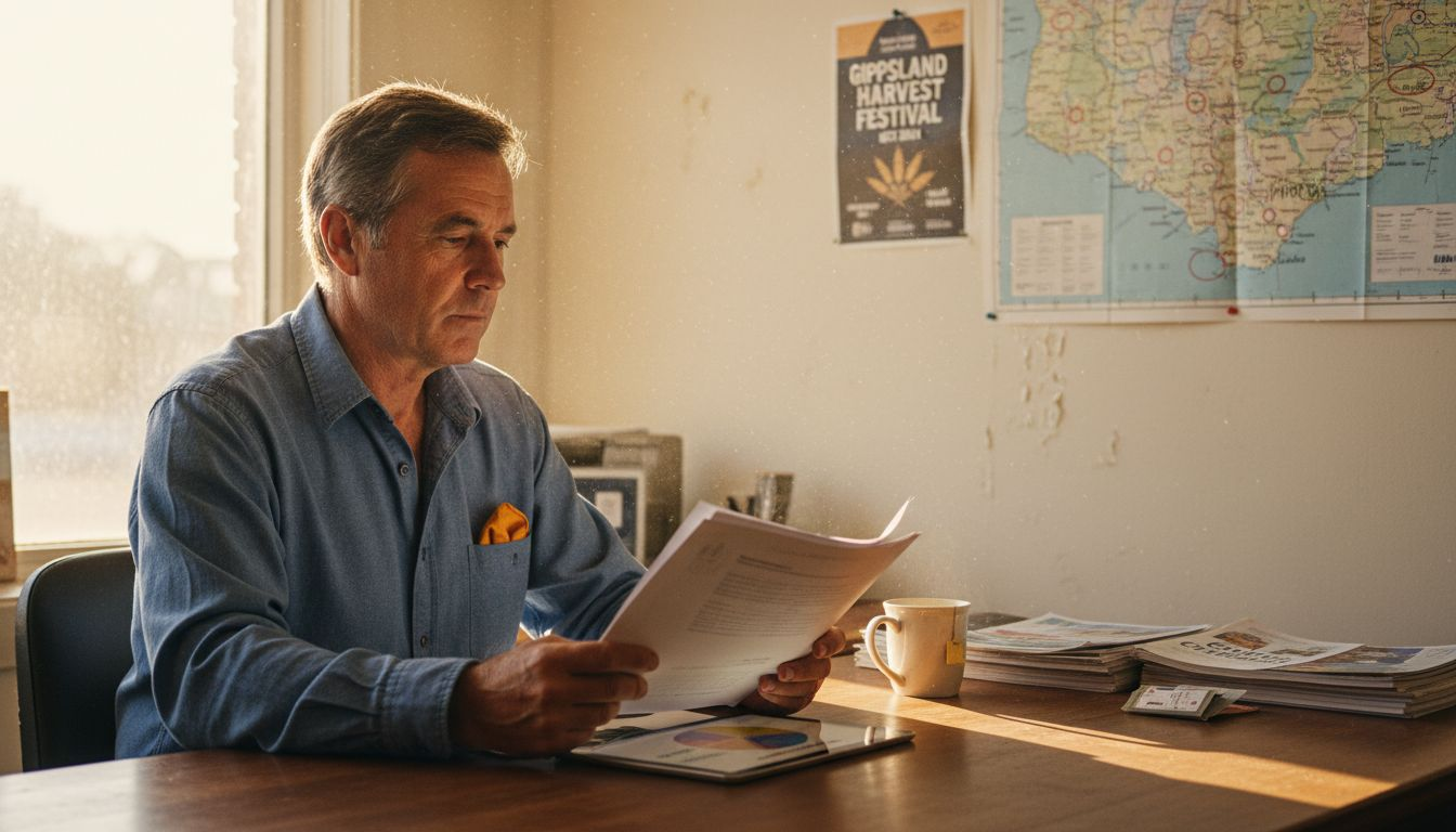 Gippsland business owner reviewing marketing report