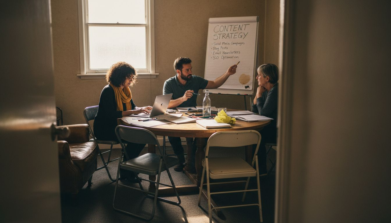 Marketing team planning content strategy session