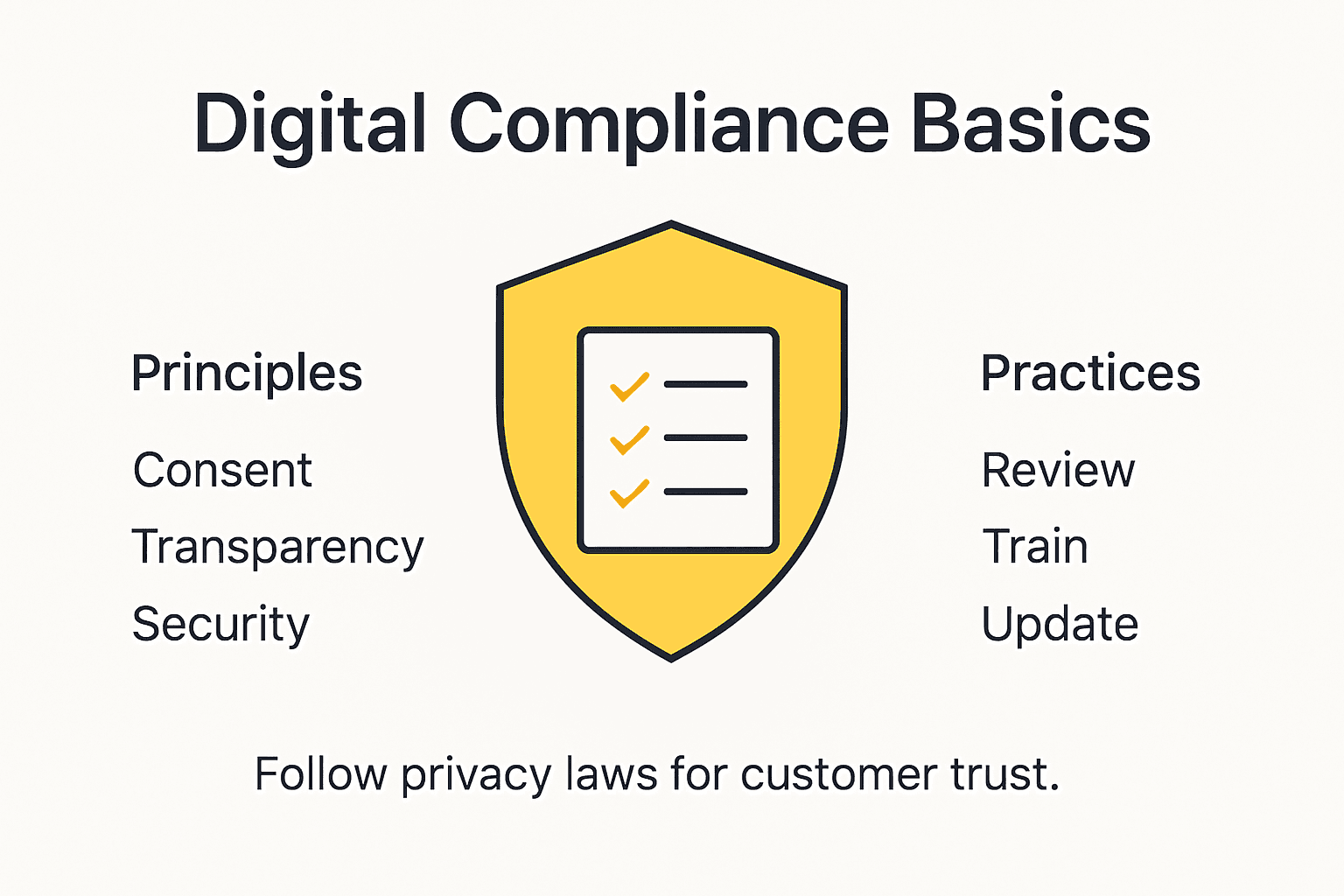 Infographic about compliance for digital marketing