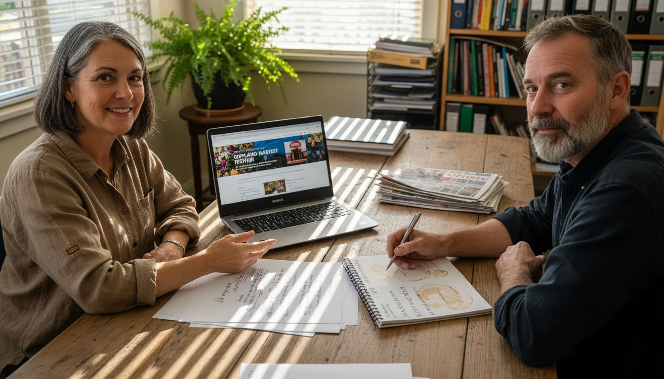 Gippsland business owners discussing digital plan
