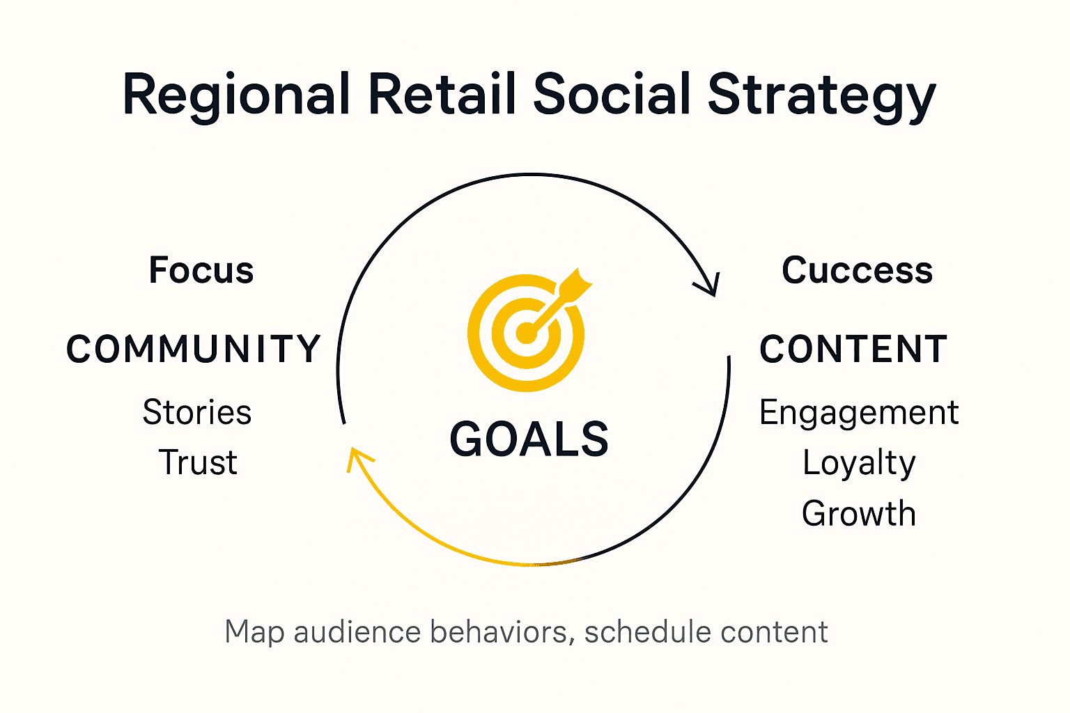 Infographic showing retail social strategy essentials