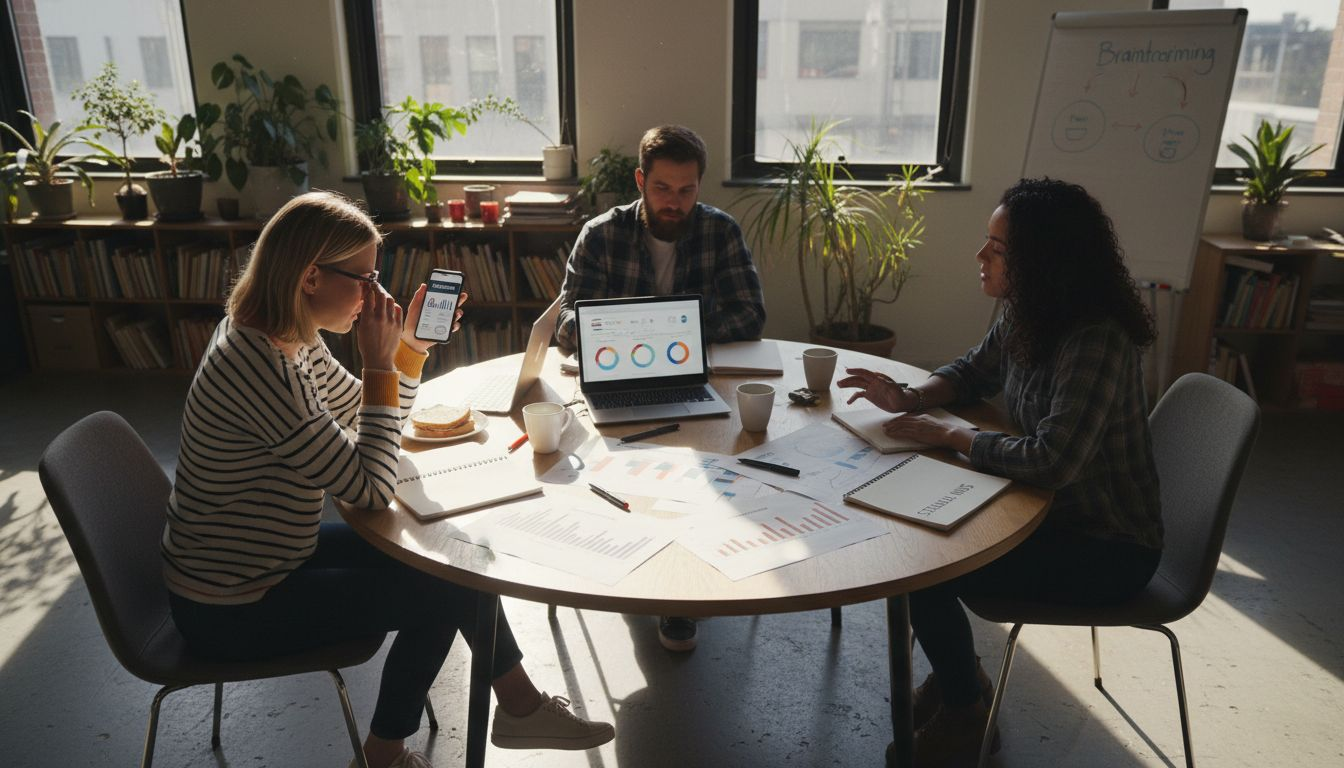 Team planning digital marketing campaign