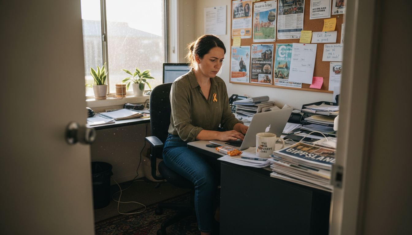 Digital marketer in busy Gippsland office