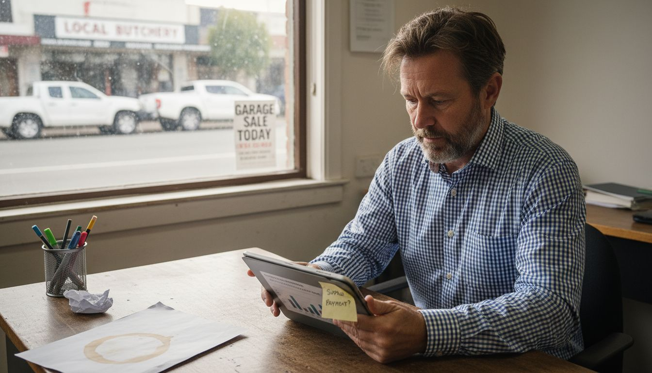 Business owner planning campaign at desk