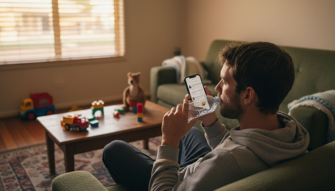 Customer engaging with marketing video at home