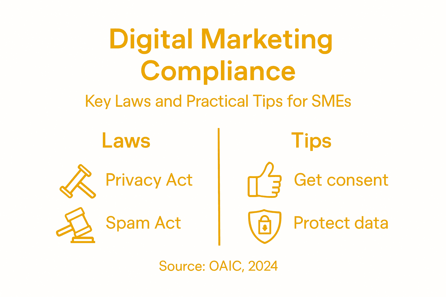 Infographic on digital marketing laws and tips