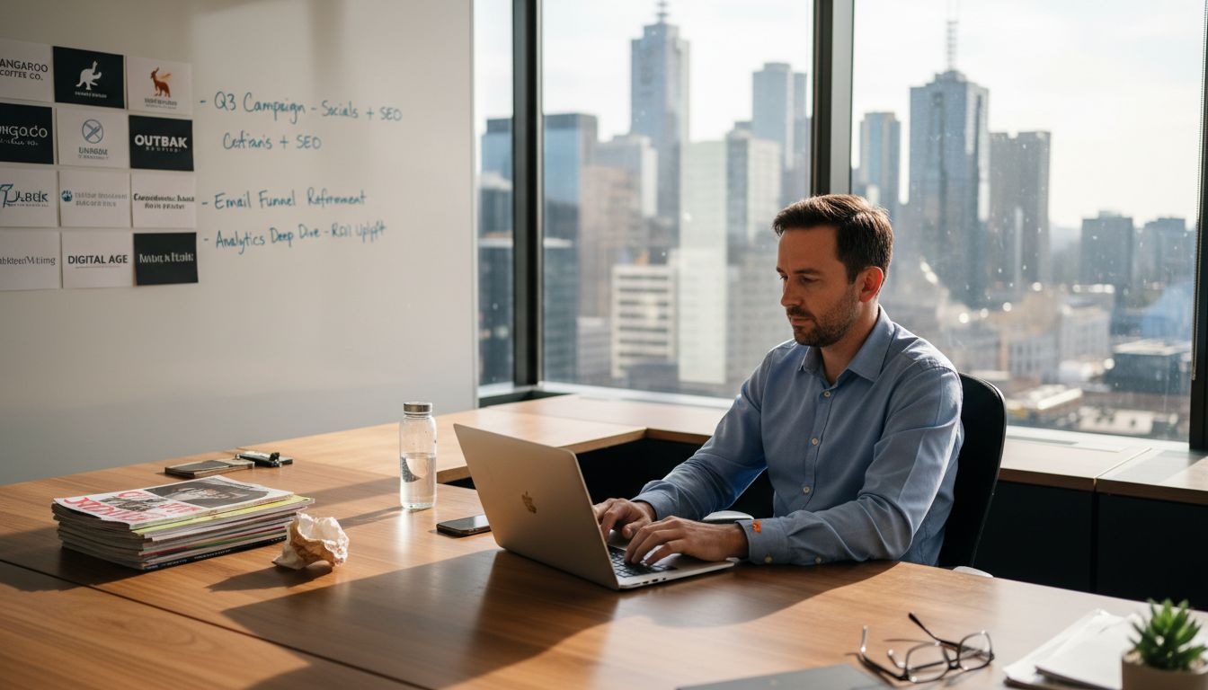 Strategist working in Melbourne digital office