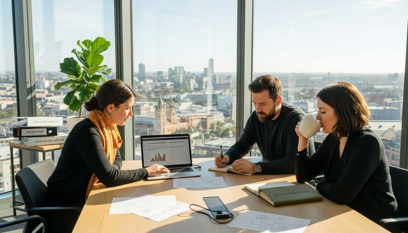 Marketing team collaborating in Melbourne office
