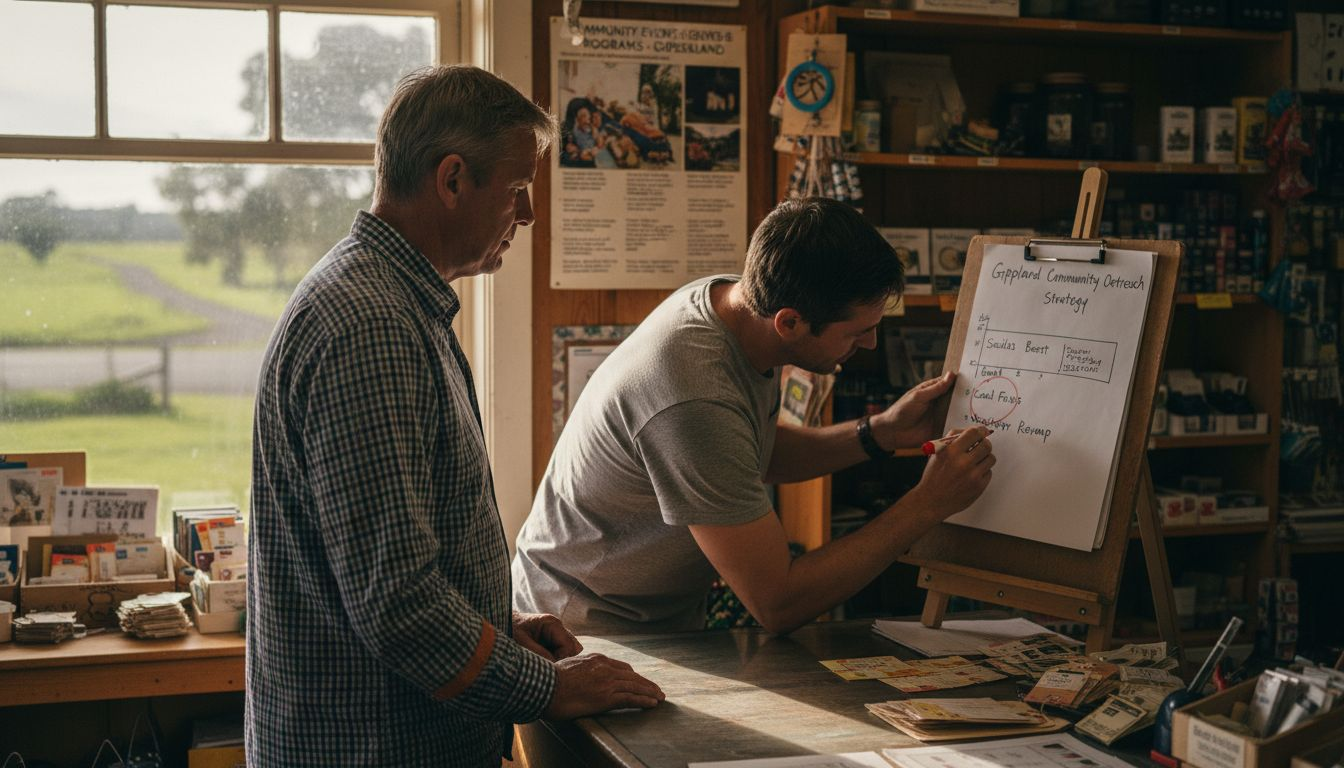 Retailer and consultant planning local strategy