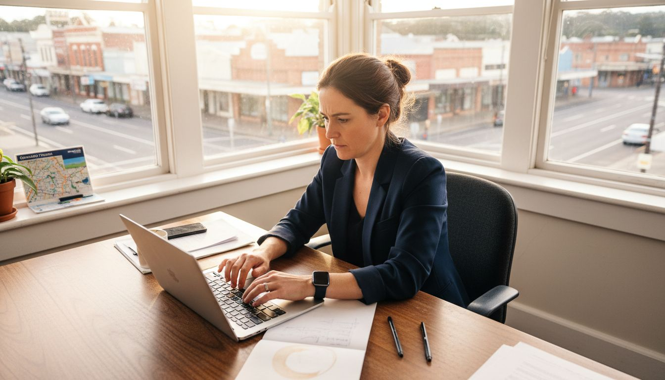 Digital strategist at Gippsland office desk