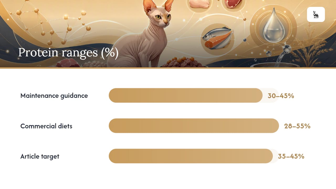 Cat food protein percentage ranges
