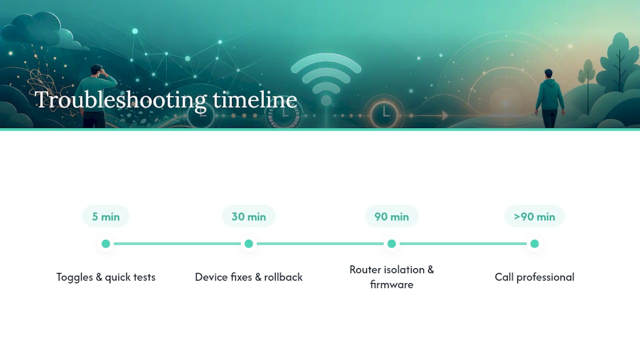 Five thirty ninety minute Wi-Fi triage timeline
