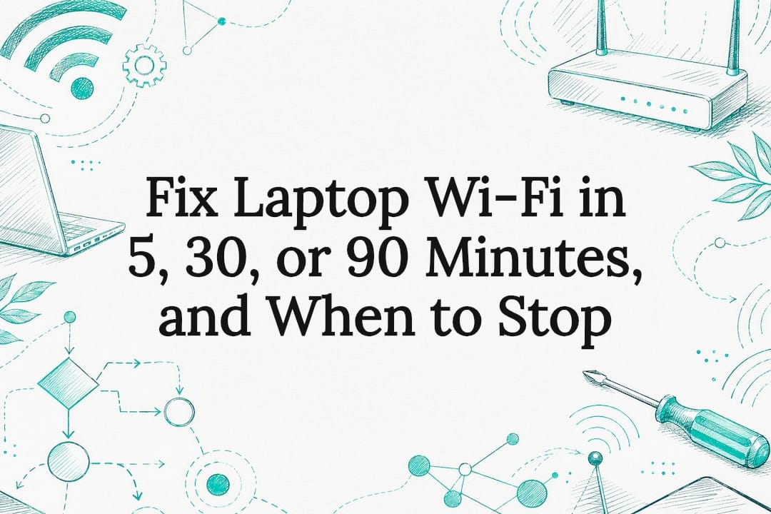 Fix Laptop Wi‑Fi in 5, 30, or 90 Minutes, and When to Stop