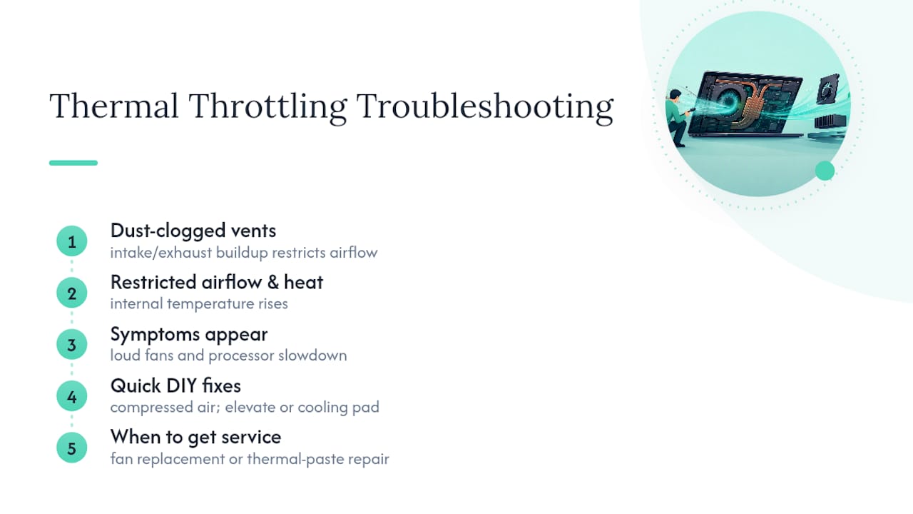 Laptop overheating troubleshooting flow