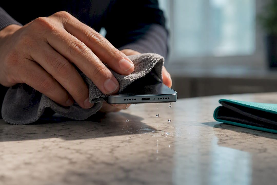 Anonymous phone speaker facing downward