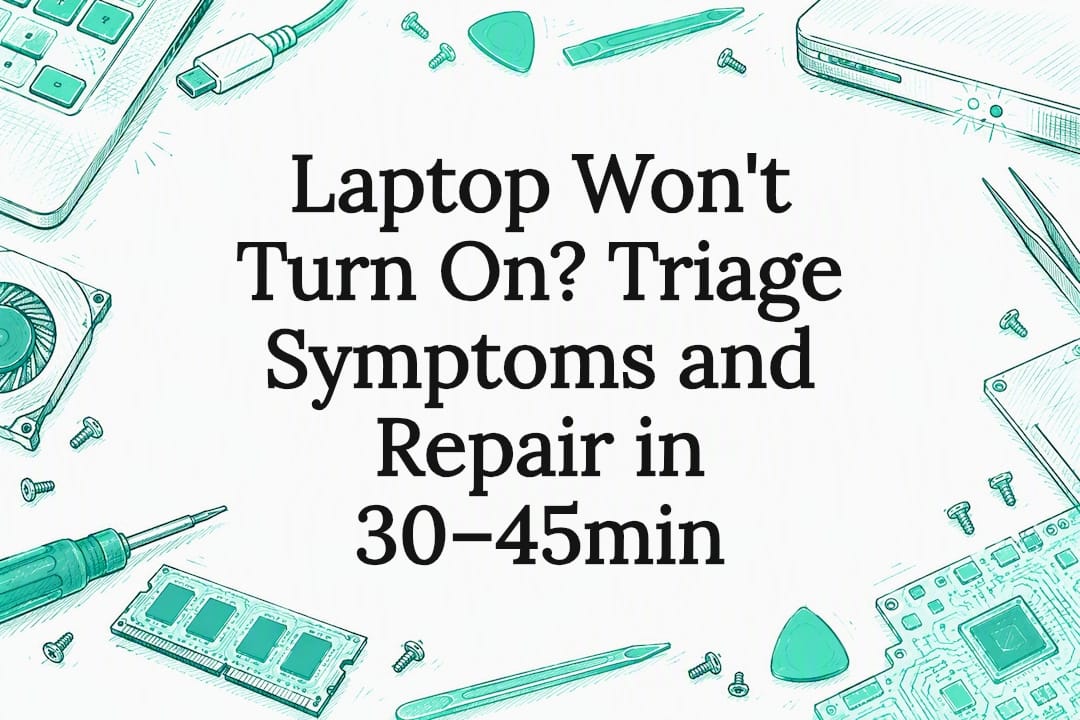 Laptop Won't Turn On? Triage Symptoms and Repair in 30–45min