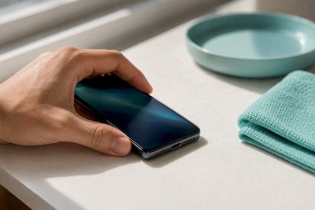Phone charging port left to air-dry