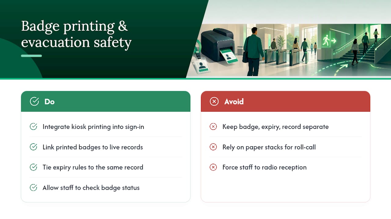 How EntryWatch Approaches Badge Printing and Evacuation Safety — overview diagram