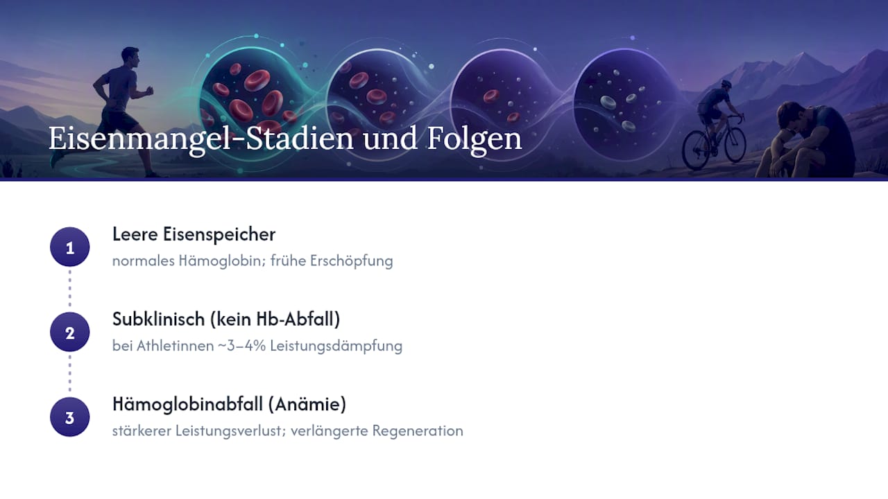 Entwicklung von Eisenmangel und Leistungsabfall