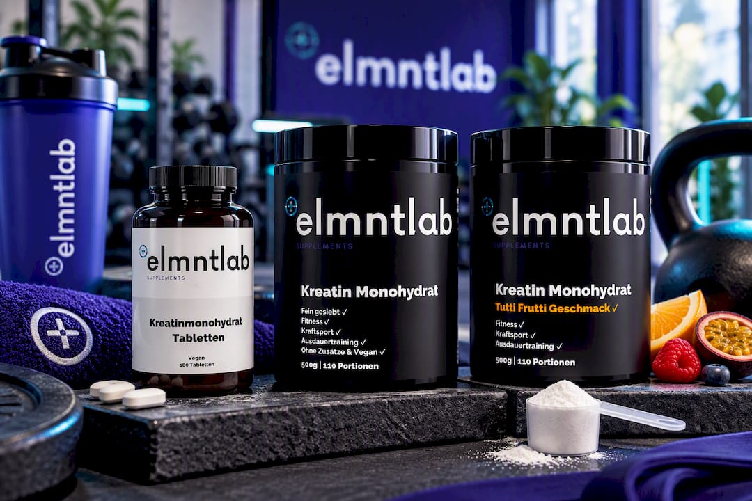 Kreatin Monohydrat vegan 180 Tabletten – Kraft & Performance | elmntlab