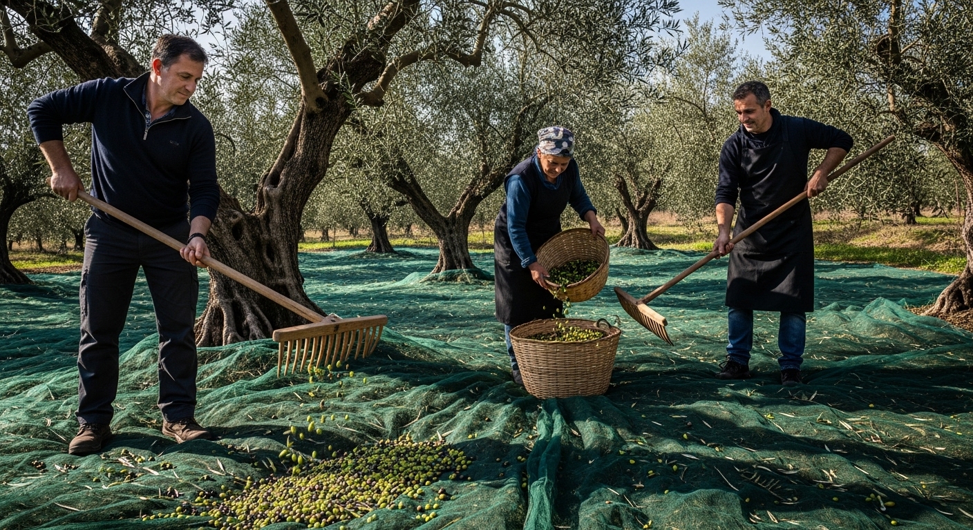raccolta olive strumenti tradizionali