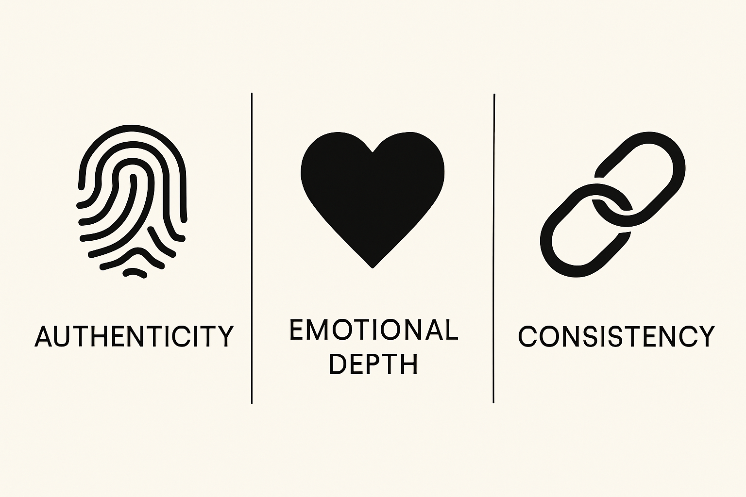 Simple comparison of three key luxury brand voice components