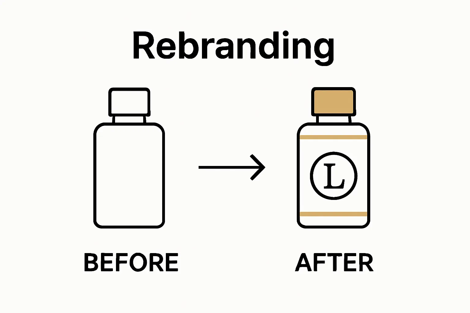 Before-and-after luxury branding design comparison