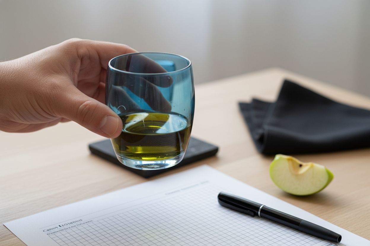 osservazione olio bicchiere