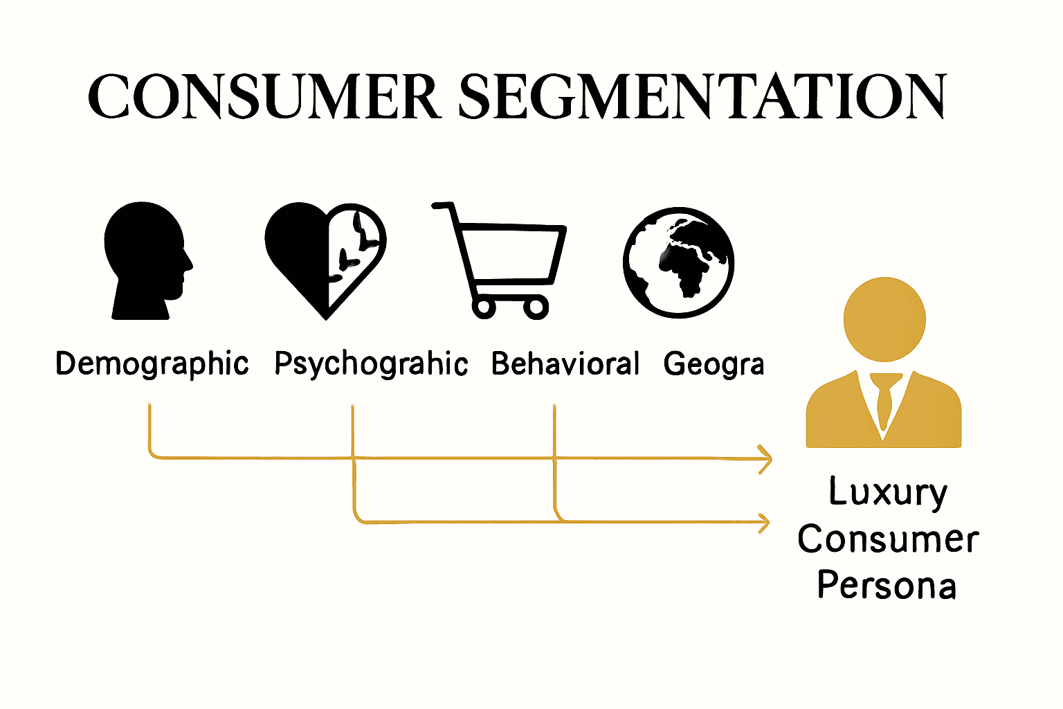 Infographic comparing consumer segmentation models for luxury marketing.