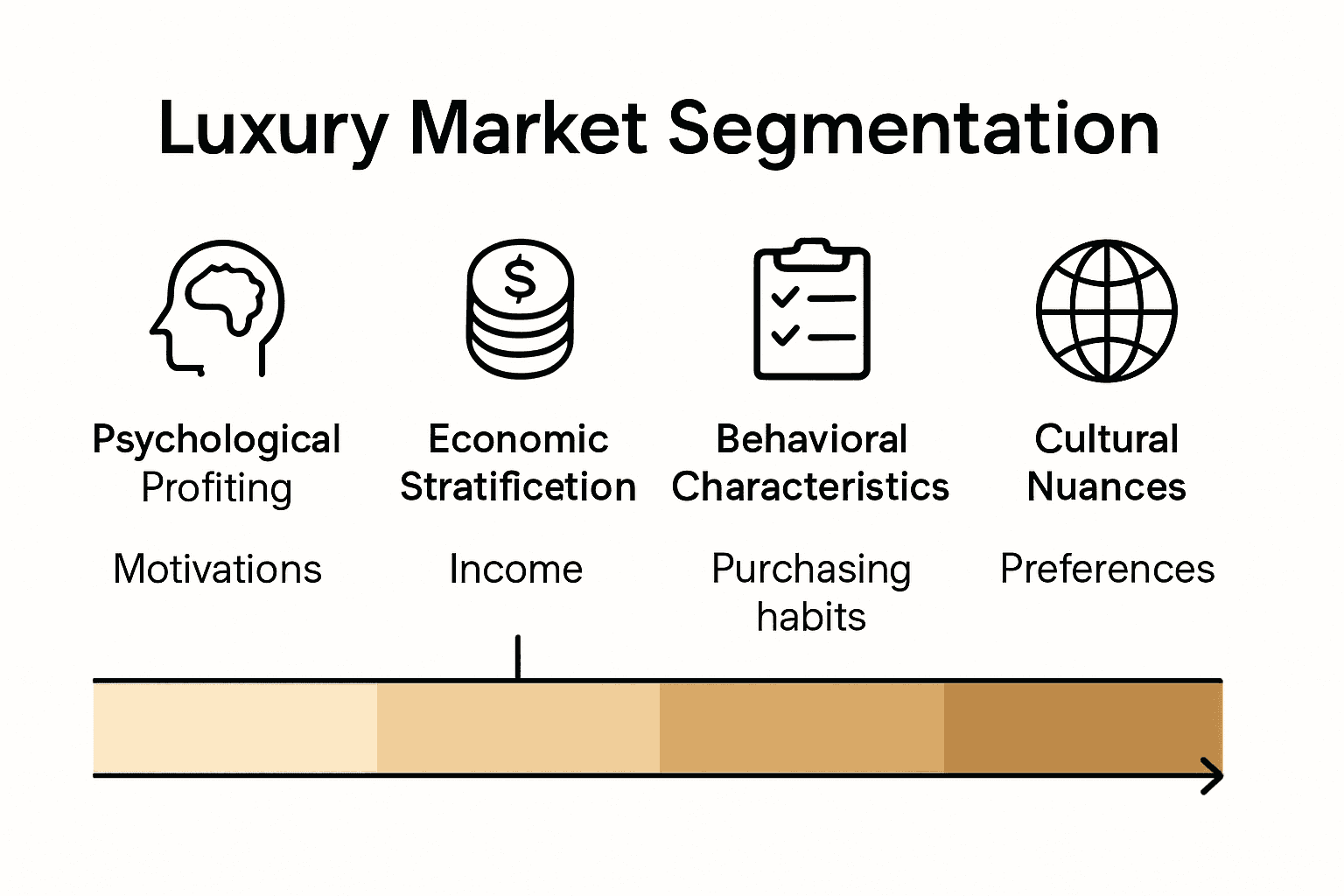 Four segmentation factors for luxury market comparison chart