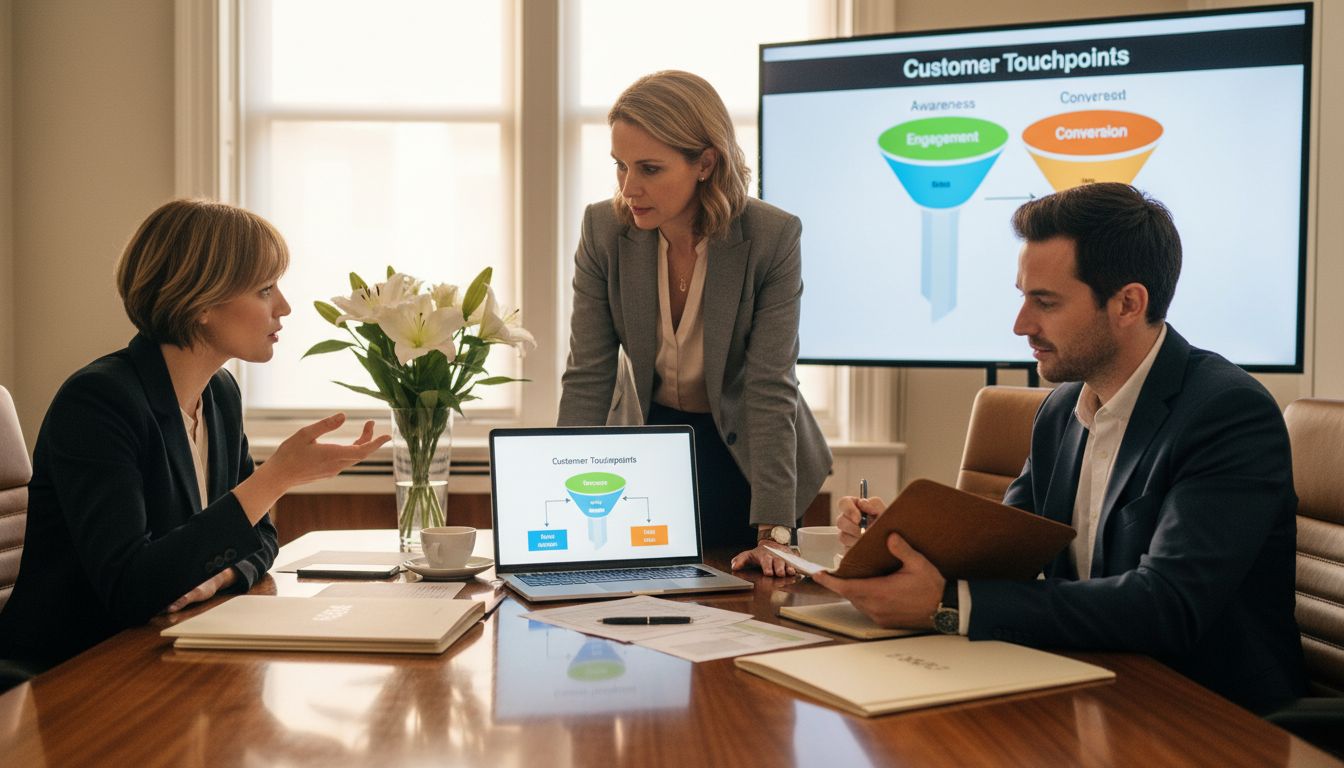 Team reviewing luxury buyer journey funnel