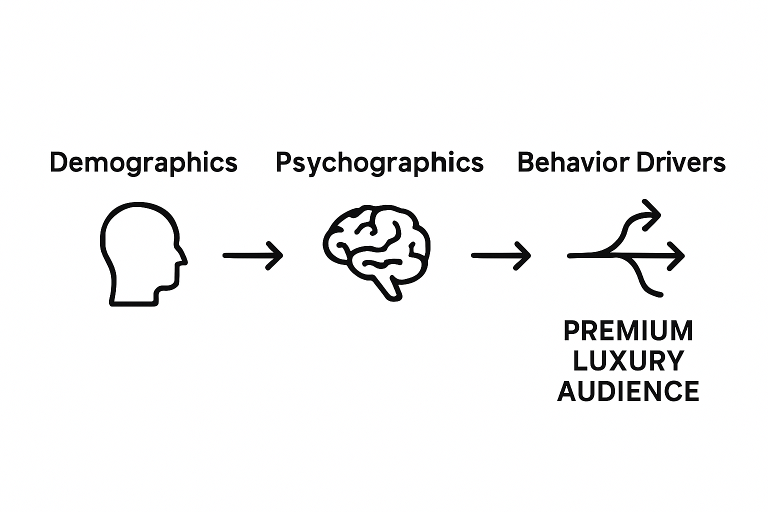 How to Define Premium Audience for Luxury Brands Infographic showing segmentation for premium audience