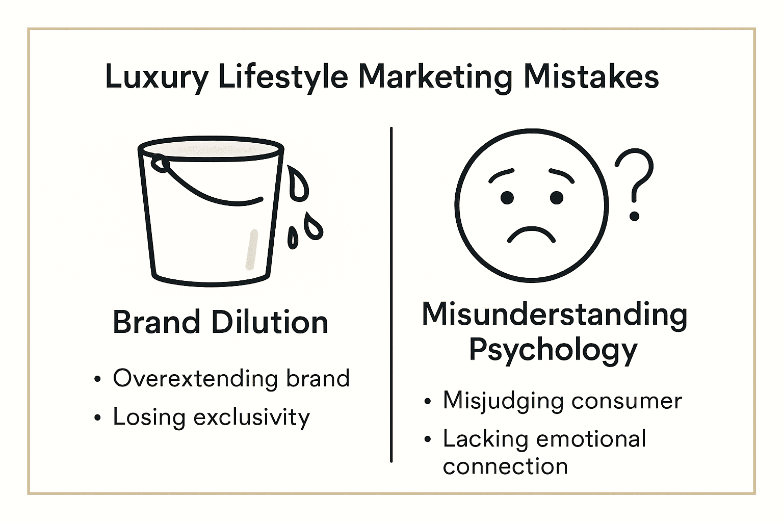 Lifestyle Marketing Best Practices for Luxury Brands Infographic comparing luxury marketing mistakes