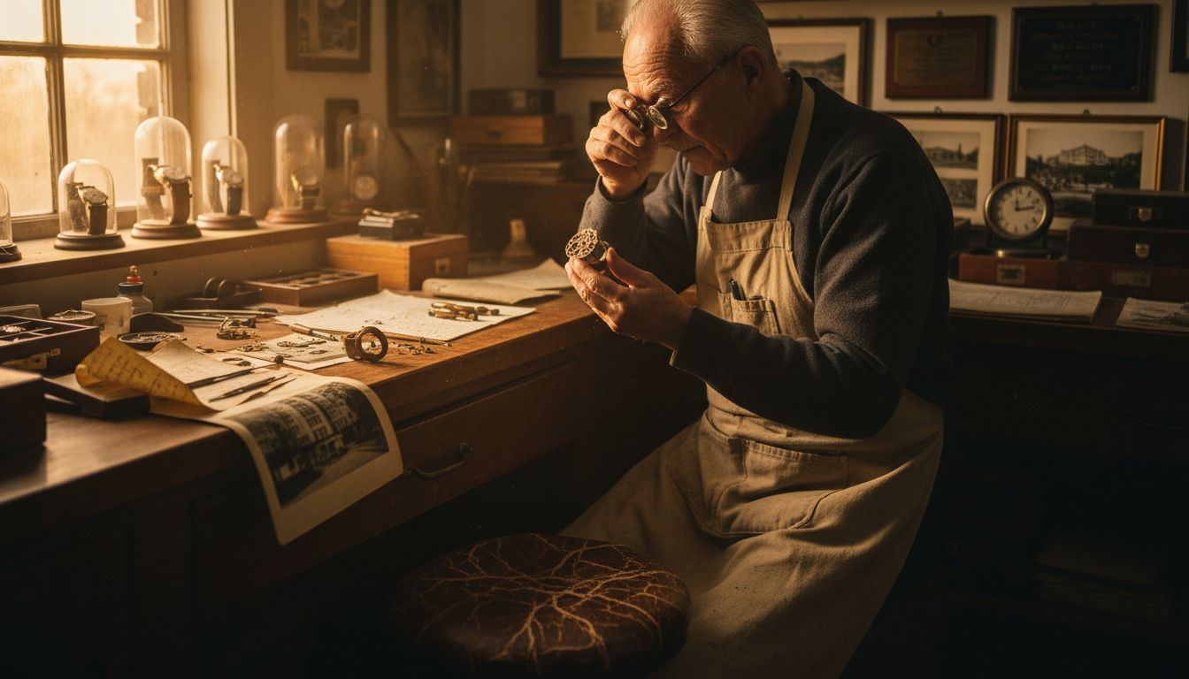 Heritage craftsman in luxury brand archive